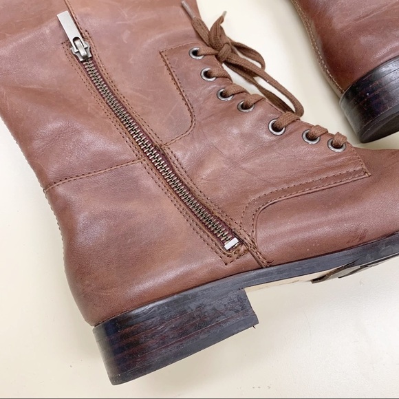 Pour La Victoire Women’s Cognac Brown Lace Up Tall Over Knee Riding Boho Boots - Picture 13 of 13